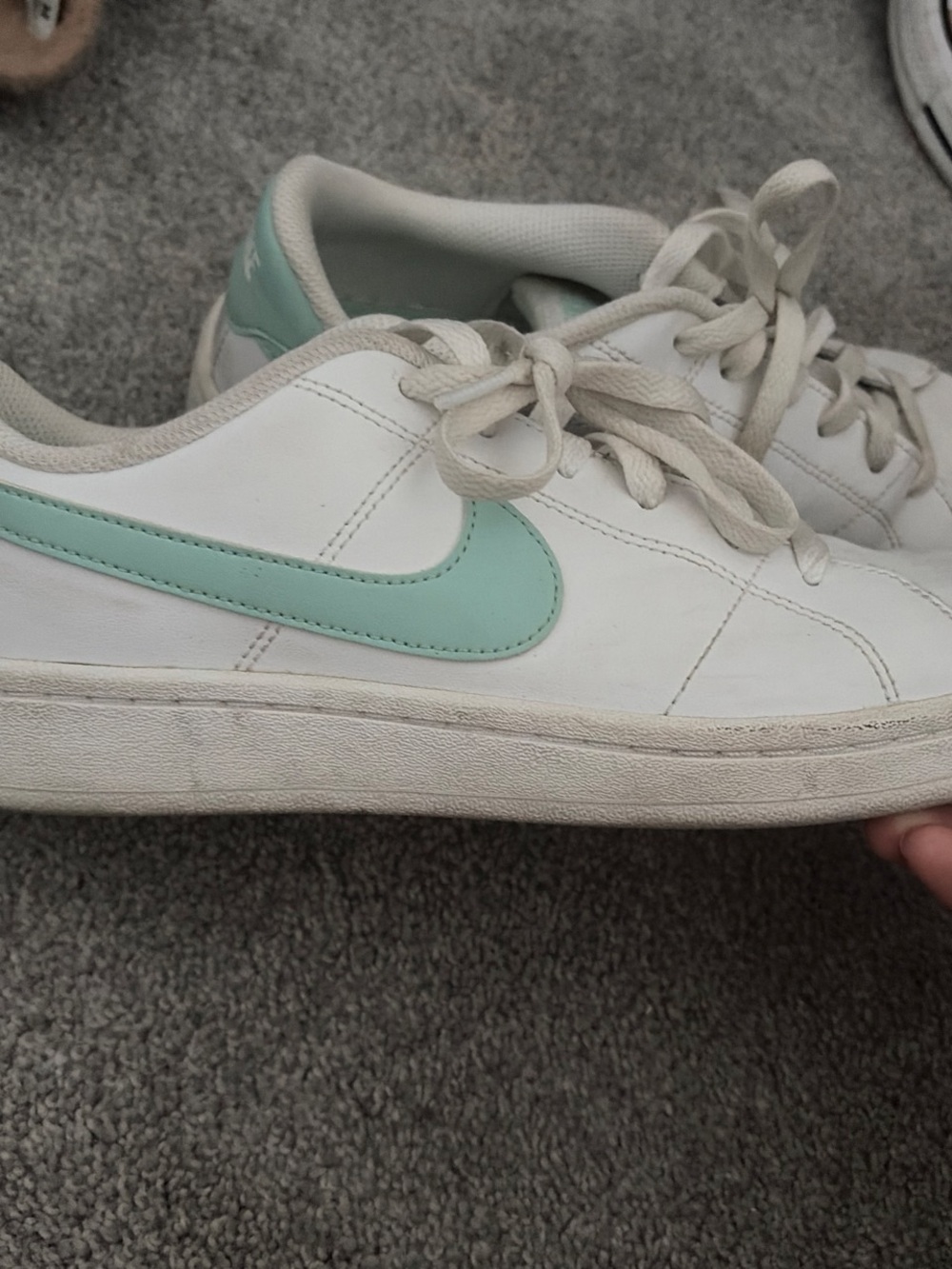 Nike Women's White Sneakers with Mint Accent